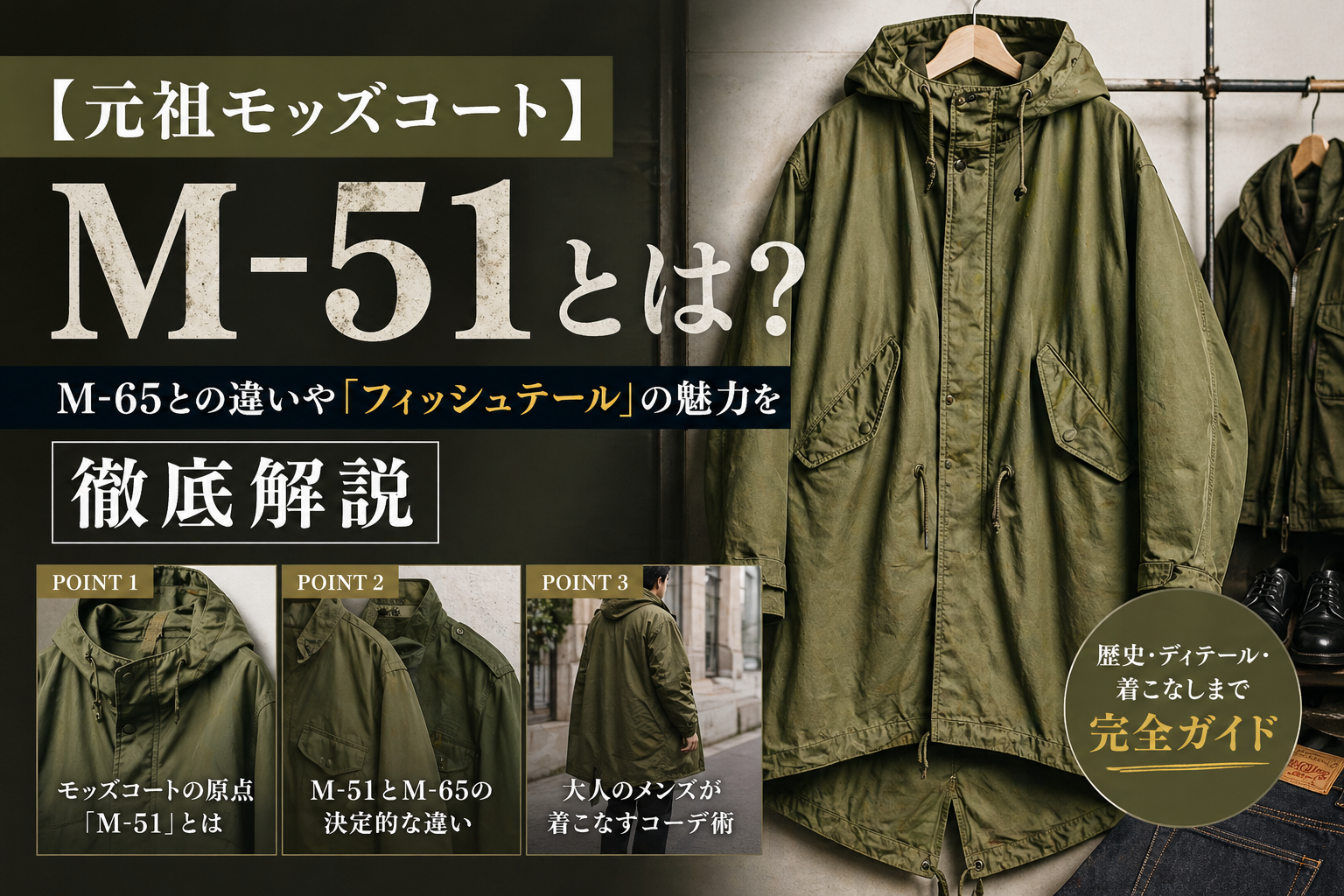 元祖モッズコート】M-51とは？M-65との違いや「フィッシュテール」の